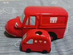 郵便局 郵便車 貯金箱 マグネット付きペン差し2個セット