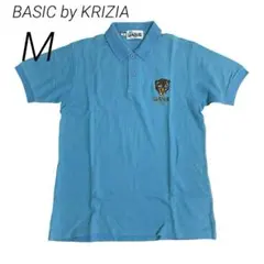 BASIC by KRIZIA 刺繍ポロシャツ M 虎 綿100%ブルー　ゴルフのサムネイル