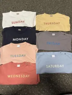 【バースデイ】Tシャツ　７点セット　テータテート　90センチ　曜日のサムネイル