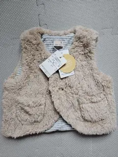 ベージュ フリース ベビーベスト 80cm