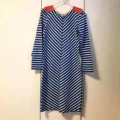PETIT BATEAU  プチバトー　マリン　ボーダー　ワンピース　青×白のサムネイル