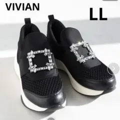 VIVIAN ビジューバックルゴムスリッポンスニーカー　LL 24.5 25