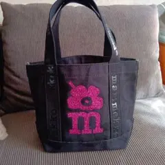 marimekko グリッター花柄 トートバッグ 黒