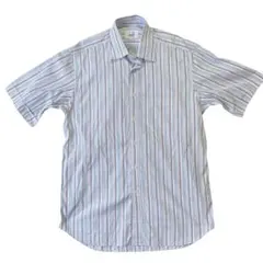 美品　ダンヒル 半袖シャツ ストライプ コットン Mサイズ メンズ