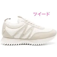【新品・未使用】モンクレール　ツイード　ホワイト　厚底スニーカー　サイズ36のサムネイル