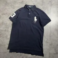 ポロ ラルフローレン ビッグポニー 刺繍 ポロシャツ ネイビー S