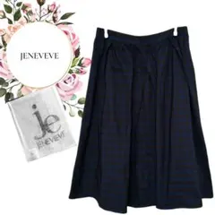 【ジェネヴィエーブ】JENEVIEVE♡日本製♡フレアスカート【0】青黒チェックのサムネイル