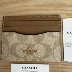 COACH シグネチャー キャンバス ID／カードケース ブラウン