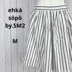 ehka sopo by SM2☆ストライプ柄　フレアスカート　M　綿麻　膝丈のサムネイル
