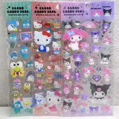 クリアキャンディシール3点セット サンリオキャラクターズ キティ メロクロ