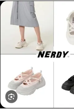 【メリージェーンスニーカー】NERDY クロスストラップスニーカー ピンク♪23のサムネイル