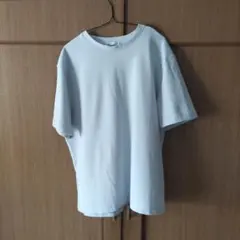 ZARA メンズ 半袖Tシャツ ライトブルー Lサイズ 短丈 BOXシルエットのサムネイル