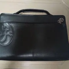 カステルバジャック セカンドバッグ レザー 型押しロゴ 黒のサムネイル