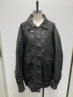 ヴィンテージライクフェイクレザービッグブルゾン