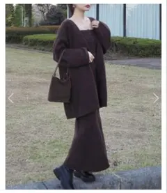 LAULÉN knit cardigan tops skirt 3set