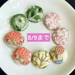 313-ハンドメイド　インド刺繍くるみボタン　８個セットのサムネイル