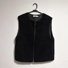 AZUL by moussy ボアベスト ファーベスト S 黒