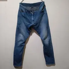 BEAMS HEART デニムパンツ XL ウエストゴム 作業着用 ペイント汚れ