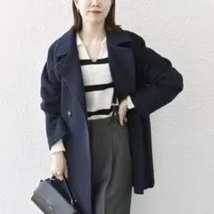 SHIPS any: スタンド & ダブル カラー コート 24FW