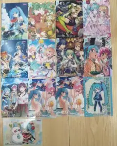 公*o様 初音ミク　キラキラクリアカードコレクションガム 13枚セット