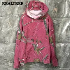 希少カラーピンクREALTREE リアルツリー【S】カモ柄プルオーバーパーカー