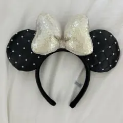 ディズニー カチューシャ 黒 リボン付き