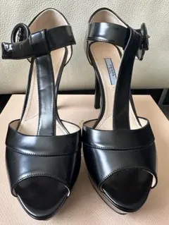 PRADA ブラック ハイヒール オープントゥ
