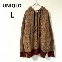 【ユニクロ】MARNIコラボニットパーカー L 黄色 茶 フーデッド 秋冬