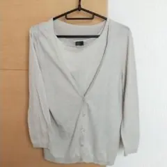 カーディガン　上着　アンサンブル　L
