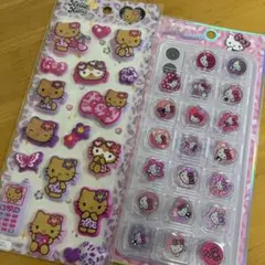 正規品　ハローキティ日焼けキティシール　おはじきシール　2枚セット