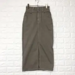 Sarry 様専用　h444【AZUL】S グレージュ　デニムスカート　ロング