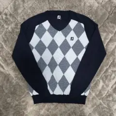 フットジョイ アーガイルVネックニット セーター ゴルフ ウェア
