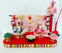 お雛様　うさぎの雛人形　雛祭り　桃の節句　ちりめん細工　コンパクト