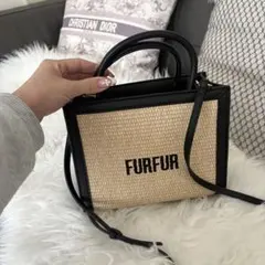 FURFUR ショルダーバッグ 黒/ベージュ