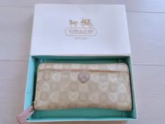 COACH コーチ 長財布 箱付き ハート柄 レザー財布