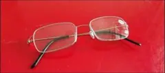 シルバー メタルフレーム メガネ