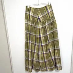 ナノユニバース チェック柄ロングスカート 春夏スカート 美品