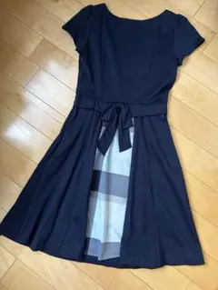 ブルーレーベルクレストブリッジ　リボン付コットンポンチワンピース