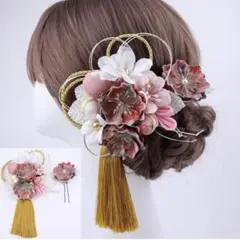 イナリ商事 レディス 髪飾り ドライフラワー手作り髪飾 専用ケース付(Pink)