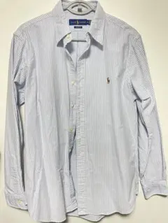 ポロラルフローレン　ボタンダウン　オックスフォードシャツ　ブルーストライプ