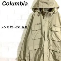 春コーデ)コロンビア マウンテンジャケット 刺繍ロゴ ベージュ XL〜2XL