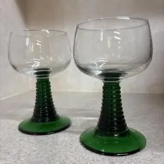 リュミナルクluminarcワインアルコールグラス 2個セット透明グリーン緑