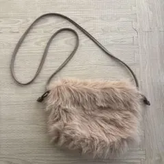 ベージュファーショルダーバッグ レディース