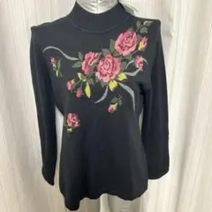 未使用　タグ付　セーター　薔薇