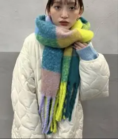 チェック柄マフラー マルチカラー