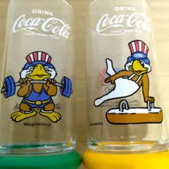 オリンピック×コカコーラノベルティグラスセット　昭和レトログラス　ノベルティのサムネイル