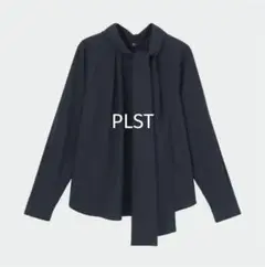 美品　プラステ　長袖ブラウス　ネイビー