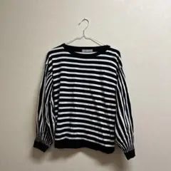 DAMA collection 黒白ストライプ プルオーバー