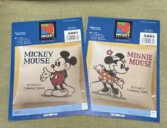 ディズニーキャラクター刺繍図案 ミッキーマウス＆ミニーマウス 2点セット