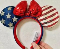 海外ディズニー限定　ニューアメリカーナ国旗カチューシャ